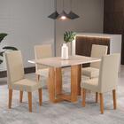 Conjunto De Mesa Sala De Jantar Milani Com 4 Cadeiras 1,20m M
