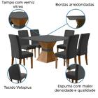 Conjunto De Mesa Sala De Jantar Mônaco Com 6 Cadeiras Carvalh