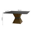 Conjunto De Mesa Sala De Jantar Mônaco Com 6 Cadeiras Carvalh