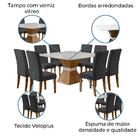 Conjunto De Mesa Sala De Jantar Mônaco Com 8 Cadeiras Carvalh