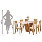 Conjunto De Mesa Sala De Jantar Pérola Com 6 Cadeiras Roma 1,