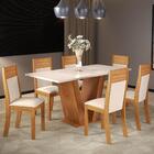 Conjunto De Mesa Sala De Jantar Pérola Com 6 Cadeiras Roma 1,