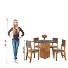 Conjunto De Mesa Sala De Jantar Quadrada 0,90m 4 Cadeiras Lor
