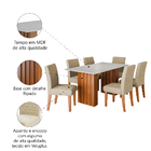 Conjunto De Mesa Sala De Jantar Ripada Santiago 1,60m 6 Cadei