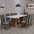 Conjunto De Mesa Sala De Jantar Ripada Tampo Com Vidro Mond 2