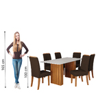 Conjunto De Mesa Sala De Jantar Ripada Tampo Com Vidro Santia