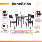 Conjunto De Mesa Sala De Jantar Sara Com 4 Cadeiras Tubular G