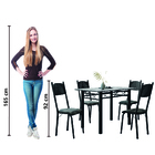 Conjunto De Mesa Sala De Jantar Sara Com 4 Cadeiras Tubular G