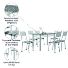 Conjunto De Mesa Sala De Jantar Sara Com 6 Cadeiras Tubular G