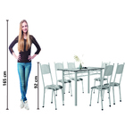 Conjunto De Mesa Sala De Jantar Sara Com 6 Cadeiras Tubular G
