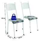 Conjunto De Mesa Sala De Jantar Sara Com 6 Cadeiras Tubular G