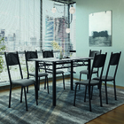Conjunto De Mesa Sala De Jantar Sara Com 6 Cadeiras Tubular G