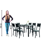 Conjunto De Mesa Sala De Jantar Sara Com 6 Cadeiras Tubular G