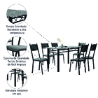 Conjunto De Mesa Sala De Jantar Sara Com 6 Cadeiras Tubular G