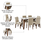 Conjunto De Mesa Sala De Jantar Tampo C/ Vidro 6 Cadeiras Nov