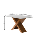 Conjunto De Mesa Sala De Jantar Tampo Com Vidro 1,36m 4 Cadei