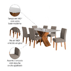 Conjunto De Mesa Sala De Jantar Tampo Com Vidro 1,60m Grécia