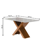 Conjunto De Mesa Sala De Jantar Tampo Com Vidro 1,60m Grécia