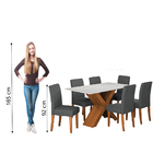 Conjunto De Mesa Sala De Jantar Tampo Com Vidro 1,60m Grécia