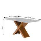 Conjunto De Mesa Sala De Jantar Tampo Com Vidro 1,80m 6 Cadei