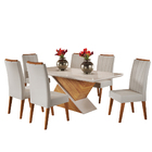 Conjunto De Mesa Sala De Jantar Tampo Com Vidro Engel 1,80m 6