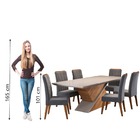 Conjunto De Mesa Sala De Jantar Tampo Com Vidro Engel 1,80m 6