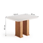 Conjunto De Mesa Sala De Jantar Tampo Com Vidro Mond 1,20m 4