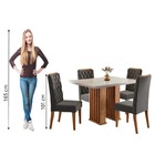 Conjunto De Mesa Sala De Jantar Tampo Com Vidro Mond 1,20m 4