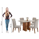 Conjunto De Mesa Sala De Jantar Tampo Com Vidro Mond 1,20m 4