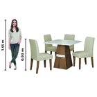 Conjunto De Mesa Sala De Jantar Trieste 0,90m Quadrada Com 4