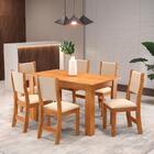 Conjunto De Mesa Sala De Jantar Violeta 1,36m Com 6 Cadeiras