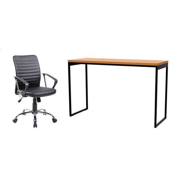 Conjunto De Mesa Stanford Amêndoa 120 Cm Com Cadeira De Escri