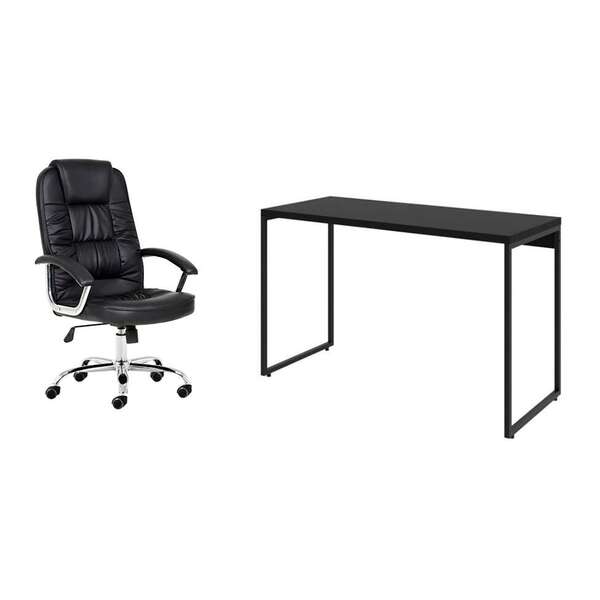 Conjunto De Mesa Studio 120 Cm Com Cadeira De Escritório Pres
