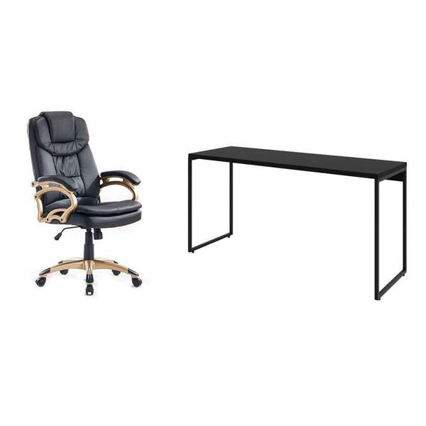 Conjunto De Mesa Studio 150 Cm Com Cadeira De Escritório Pres