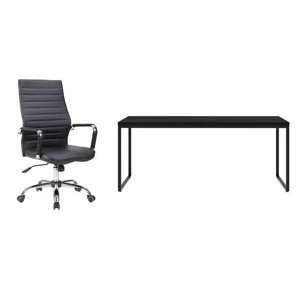 Conjunto De Mesa Studio 180 Cm Com Cadeira De Escritório Dire