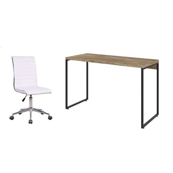 Conjunto De Mesa Studio Carvalho 120 Cm Com Cadeira De Escrit