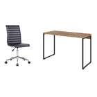 Conjunto De Mesa Studio Carvalho 120 Cm Com Cadeira De Escrit