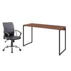 Conjunto De Mesa Studio Nogal 135 Cm Com Cadeira De Escritóri