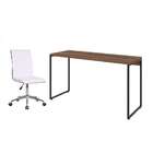 Conjunto De Mesa Studio Nogal 135 Cm Com Cadeira De Escritóri