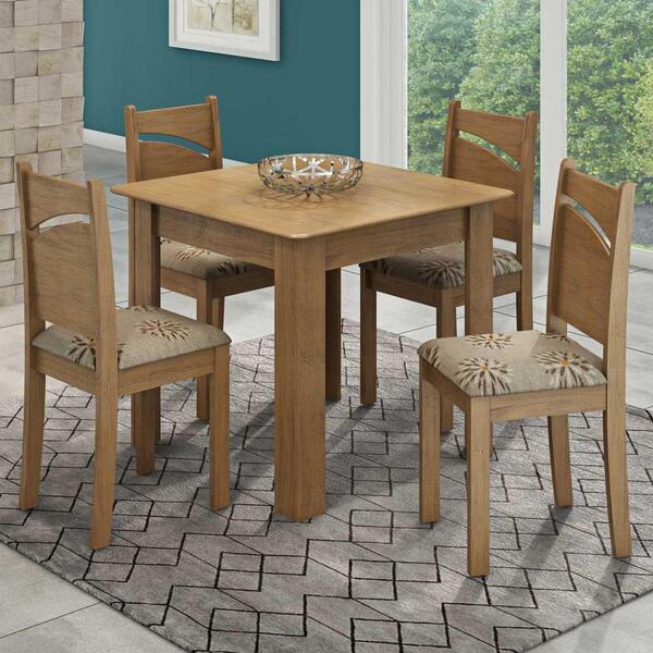 Conjunto De Mesa Suly 90cm Com 4 Cadeiras Melissa Cimol Savan
