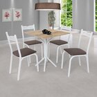 Conjunto De Mesa Tampo 68cm Com 4 Cadeiras Ana Branco/marrom