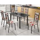 Conjunto De Mesa Tampo Ardosia Lotus 1,40 Com 6 Cadeiras Bari