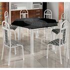 Conjunto De Mesa Tampo Ardósia Sextavado Risk Com 6 Cadeiras