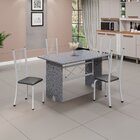 Conjunto De Mesa Tampo De Granito Ocre Com 4 Cadeiras Lorena