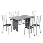 Conjunto De Mesa Tampo De Granito Ocre Com 6 Cadeiras Lorena