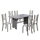 Conjunto De Mesa Tampo De Granito Ocre Com 6 Cadeiras Lorena