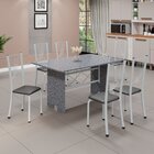 Conjunto De Mesa Tampo De Granito Ocre Com 6 Cadeiras Lorena