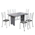 Conjunto De Mesa Tampo De Granito Ocre Com 6 Cadeiras Lorena
