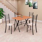 Conjunto De Mesa Tampo Em Mdf Com 4 Cadeiras Dany Bege/preto/