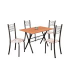 Conjunto De Mesa Tampo Em Mdf Com 4 Cadeiras Dany Bege/preto/